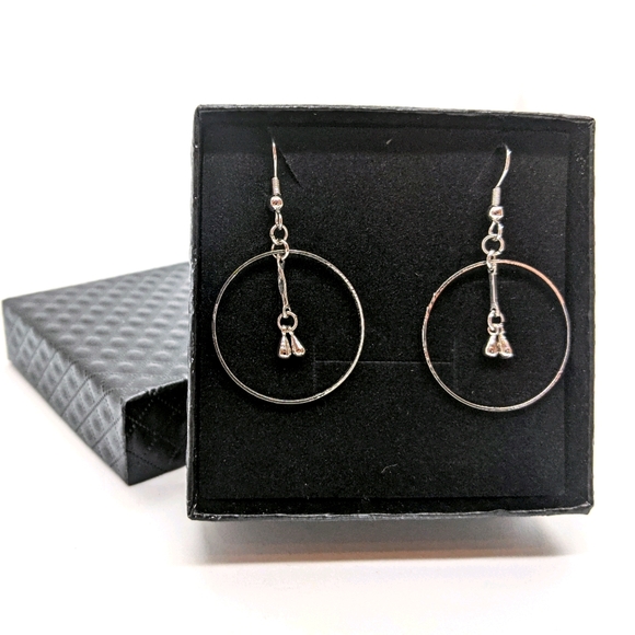 Sterling silver Hoop Dangle Earrings - Picture 1 of 4